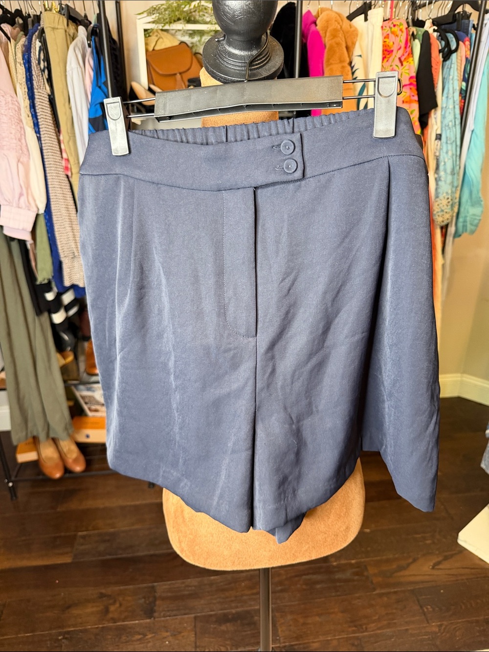 Skies Are Blue Navy High-Rise Tailored Skort